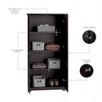 Meuble de rangement haut 79,8 cm (L) x 41,4 cm (l) x 155,2 cm (H), finition chêne expresso, étagères réglables