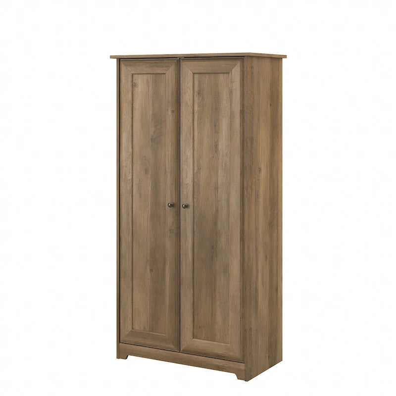 Meuble de rangement haut 79,8 cm (L) x 41,4 cm (l) x 155,2 cm (H), finition chêne expresso, étagères réglables