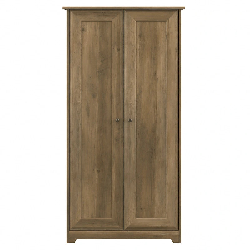 Meuble de rangement haut 79,8 cm (L) x 41,4 cm (l) x 155,2 cm (H), finition chêne expresso, étagères réglables