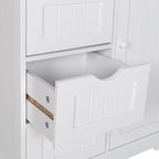 Meuble de Rangement Salle de Bain VEIKOUS sur Pied avec 4 Tiroirs