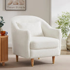 VANOMi 28.34 Fauteuil d'appoint, Fauteuil crapaud en velours avec pieds en bois massif
