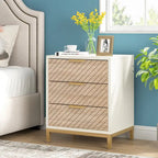 Tables de chevet avec tiroirs, Table de chevet moderne en bois clair pour chambres à coucher