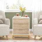 Tables de chevet avec tiroirs, Table de chevet moderne en bois clair pour chambres à coucher