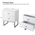Tables de Chevet, Lot de 2, avec Cadre en Métal, pour Chambre à Coucher, Salon, Table d'Appoint