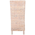 Lot de 2 chaises de salle à manger en osier naturel L 48 cm x P 56 cm x H 104 cm, style bohème côtier