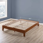 Cadre de lit plateforme en bois massif 12", sommier à lattes, pas besoin de sommier tapissier, style Mid-Century