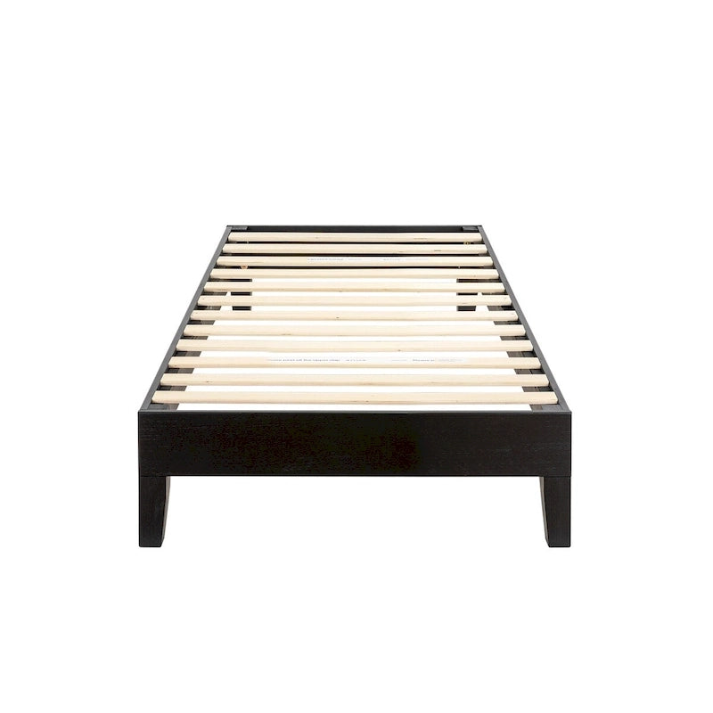 Cadre de lit plateforme en bois massif 12", sommier à lattes, pas besoin de sommier tapissier, style Mid-Century