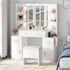Coiffeuse Moasis avec prises intégrées et miroir lumineux - 55,1 H X 43,3 L X 15,74 P