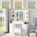 Coiffeuse Moasis avec prises intégrées et miroir lumineux - 55,1 H X 43,3 L X 15,74 P