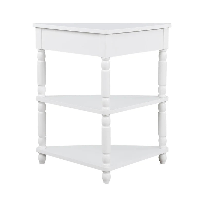 Table d'appoint d'angle triangulaire en bois pour petit salon