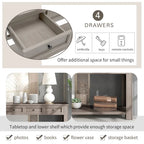 Console/Table d'appoint avec tiroirs de rangement et étagère inférieure - 63L x 14W x 30H