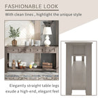 Console/Table d'appoint avec tiroirs de rangement et étagère inférieure - 63L x 14W x 30H