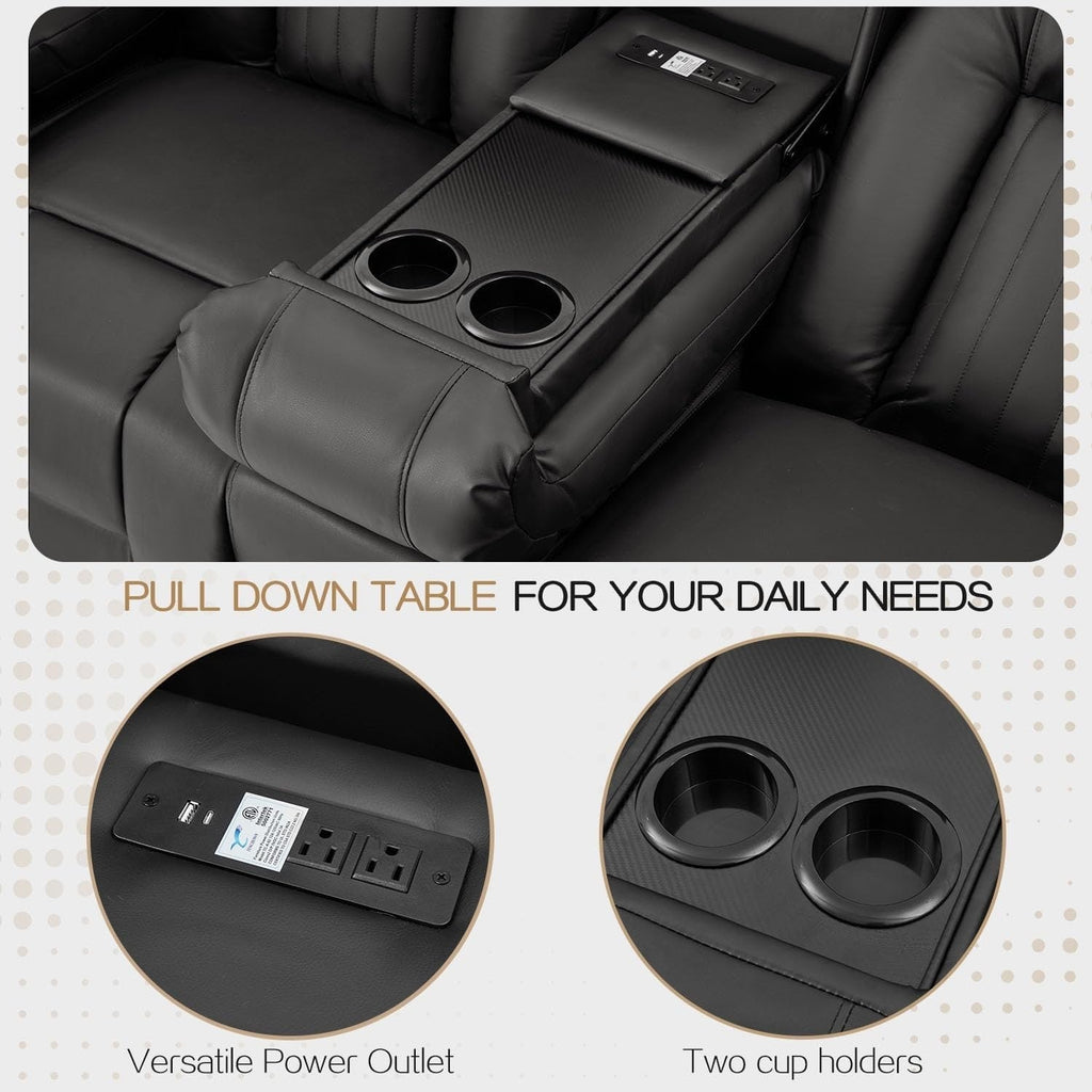 Canapé inclinable manuel AECOJOY pour VR, siège de cinéma maison en PU avec console