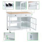AVAWING 42 Îlot de cuisine roulant Meuble micro-ondes Chariot de service
