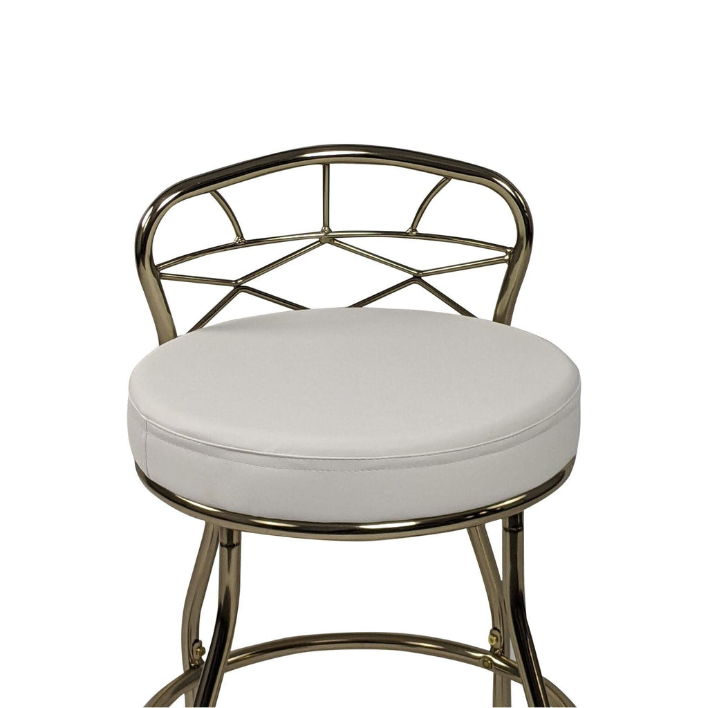 Tabouret de coiffeuse Carolina Living Diana avec dossier en X et roulettes