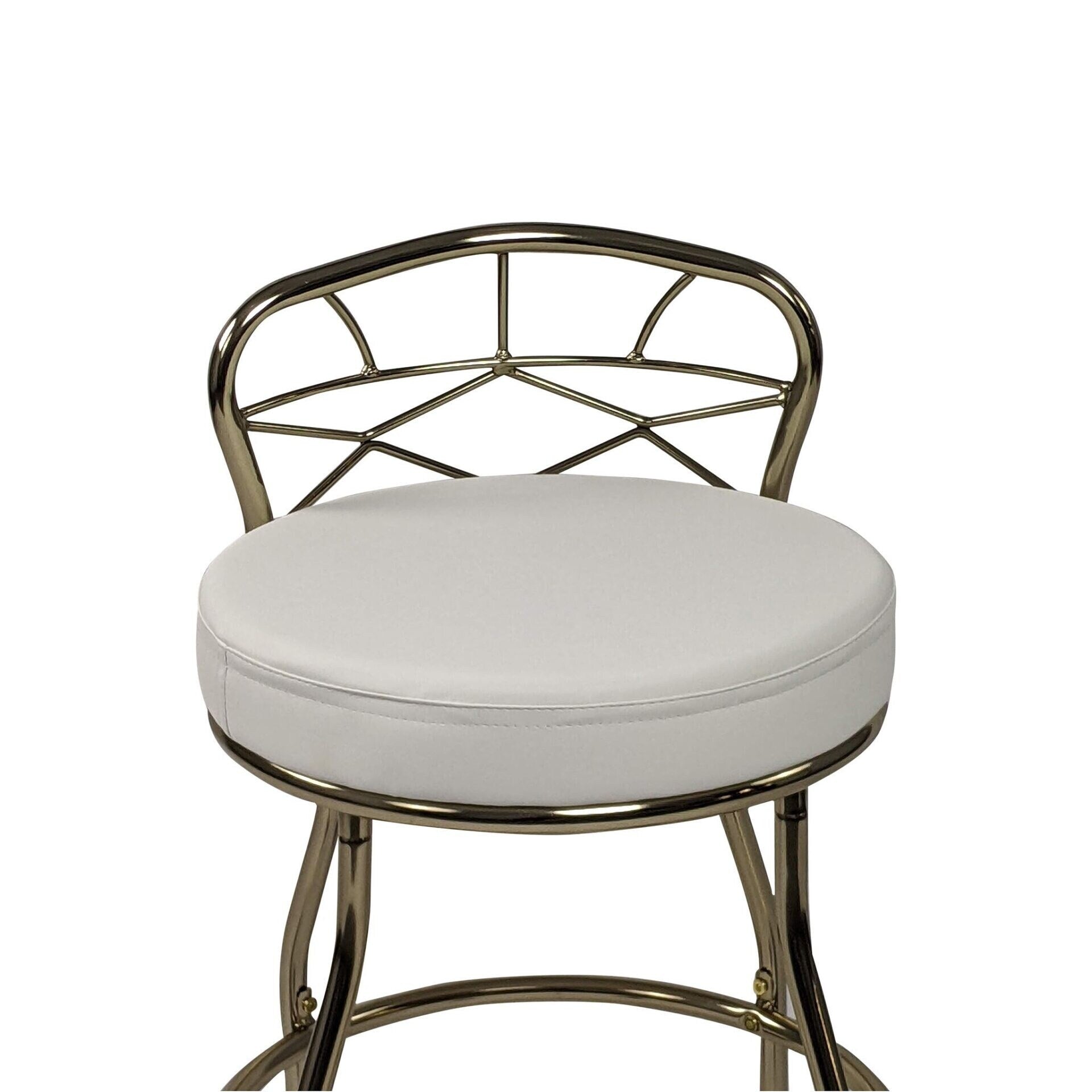 Tabouret de coiffeuse Carolina Living Diana avec dossier en X et roulettes