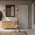Tabouret de coiffeuse Carolina Living Diana avec dossier en X et roulettes