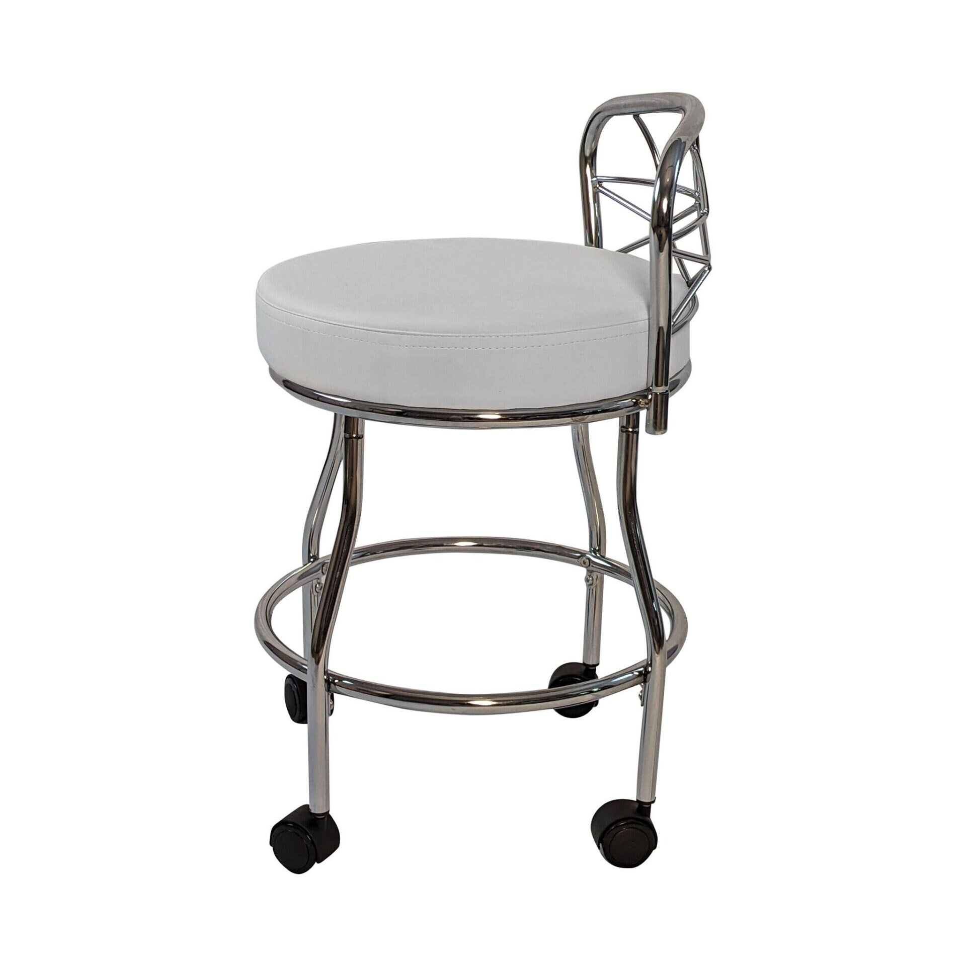 Tabouret de coiffeuse Carolina Living Diana avec dossier en X et roulettes