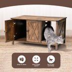 Meuble cache litière, meuble de toilettage pour chat en bois avec griffoir