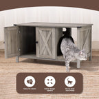 Meuble cache litière, meuble de toilettage pour chat en bois avec griffoir