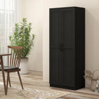 HOMCOM Garde-manger de cuisine 63 pouces à 2 portes, armoire de rangement autoportante avec 5 étagères et 2 étagères réglables pour salle à manger