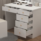 Coiffeuse Kerrogee avec miroir éclairé réglable et tabouret - 100L x 50l x 136H