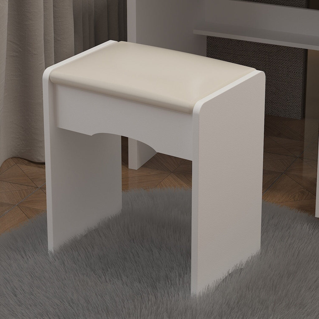 Coiffeuse Kerrogee avec miroir éclairé réglable et tabouret - 100L x 50l x 136H