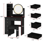 Ensemble de Coiffeuse Maquillage avec Miroir Tactile et Tabouret