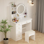Ensemble de Coiffeuse Maquillage avec Miroir Tactile et Tabouret