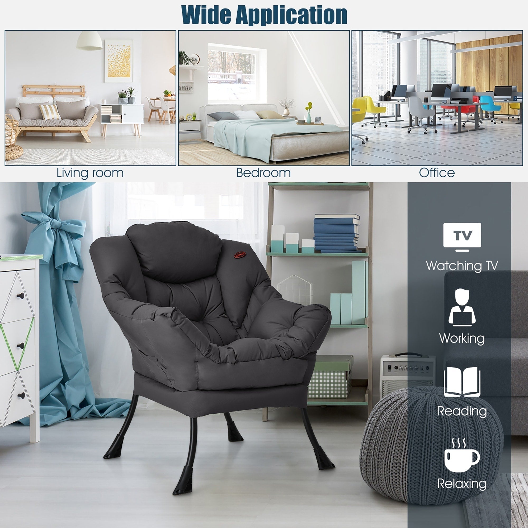 Fauteuil paresseux moderne Fauteuil d'appoint Fauteuil simple