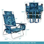 Lot de 4 chaises de plage pliantes de randonnée Costway, 5 positions d'extérieur - Voir détails