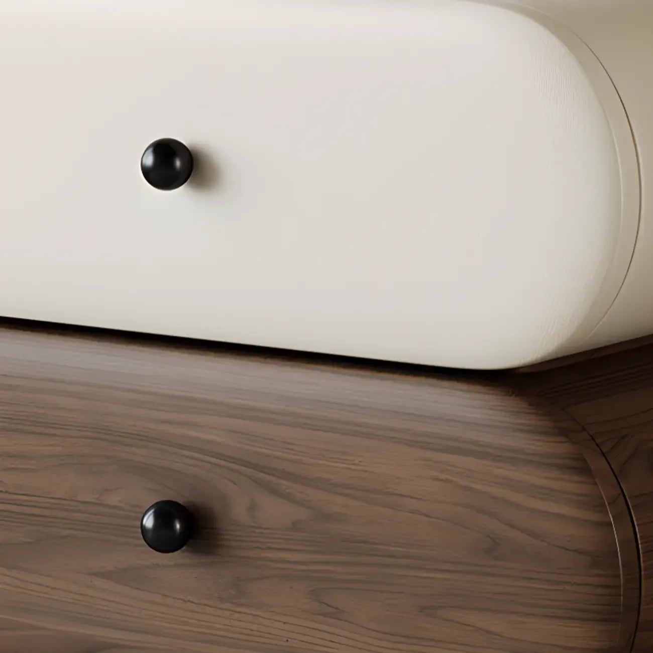 Table de chevet moderne bicolore avec tiroirs de rangement