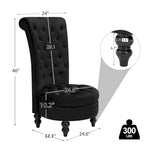 AVAWING Lot de 2 chaises de trône royales rembourrées et pieds en bois d'hévéa