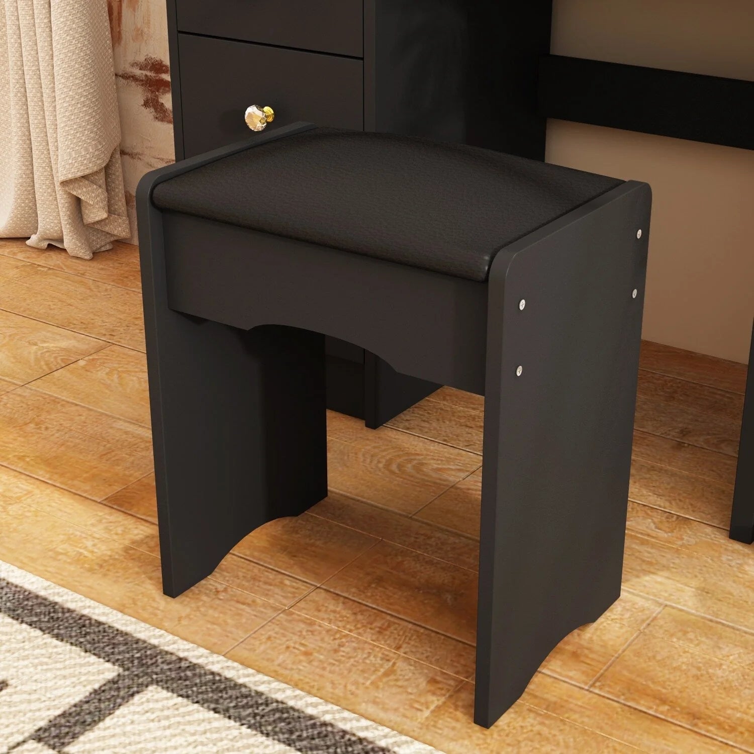 Table de Coiffeuse avec Miroir et Tabouret avec Lumières LED
