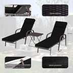 Ensemble de 3 chaises longues d'extérieur Kullavik