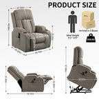 Fauteuil inclinable releveur électrique Lazy Boy, fauteuil de massage moderne à moteur unique avec chauffage lombaire, port de chargement USB, porte-gobelets