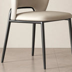 Chaise de salle à manger moderne en similicuir courbé à dossier bas