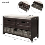 Banc de rangement en bois avec 2 paniers tressés par Harper&Bright Designs