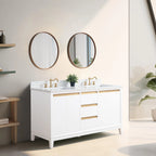 Meuble-lavabo Vanity Art avec évier en céramique et dessus en marbre reconstitué